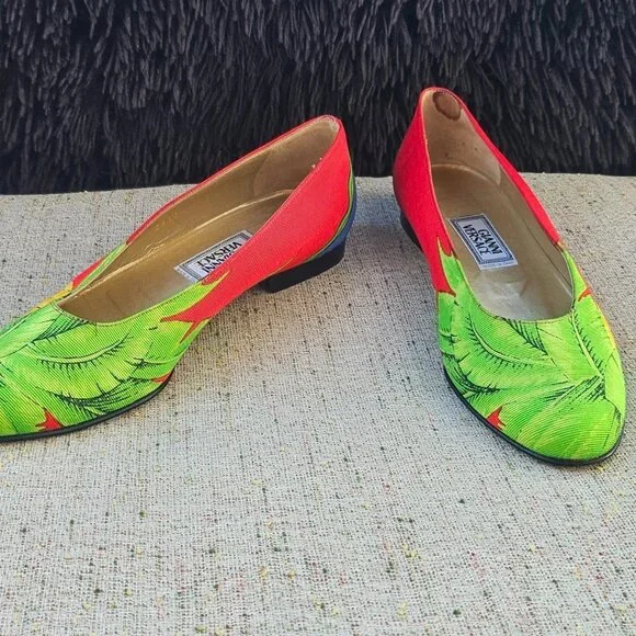 Gianni Versace Vintage Shoe Women Flat Multi Color Upper Made in Italy Size 35.5 - Picture 2 of 13